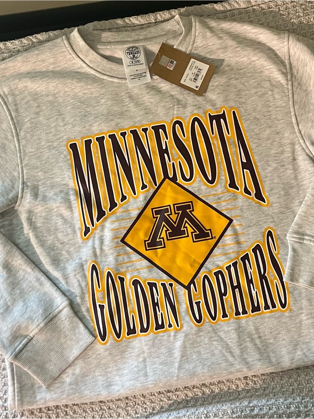 Rivalry Threads Minnesota Crewneck Sweatshirt - Gray, Gold, Maroon